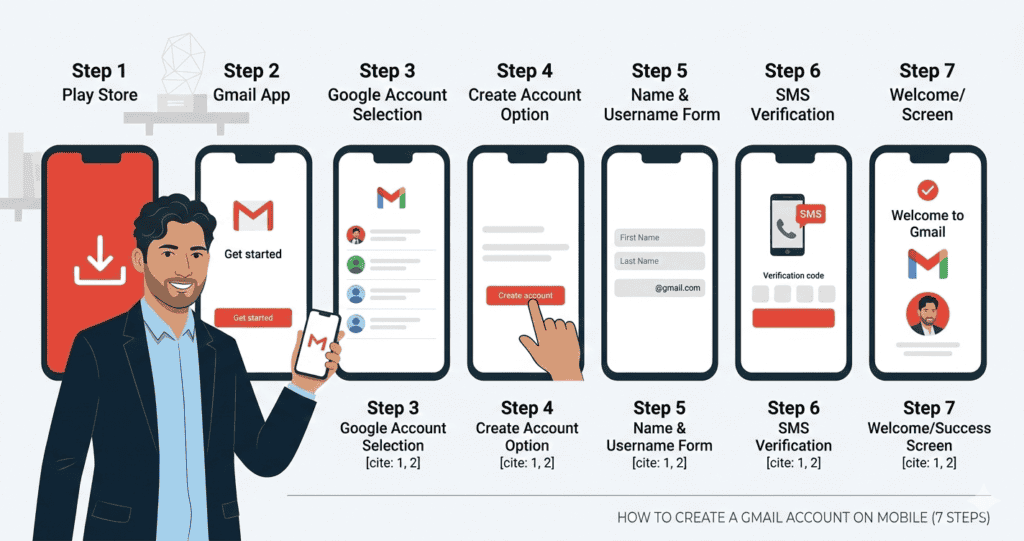 How to Create Gmail Account on a Mobile Phone